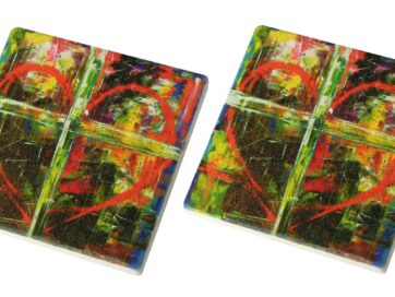 Glasunderlägg Limestone "Save a prayer for me" (4-pack)