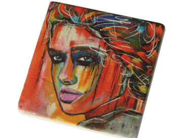 Glasunderlägg Limestone "Addicted to Love" (4-pack)