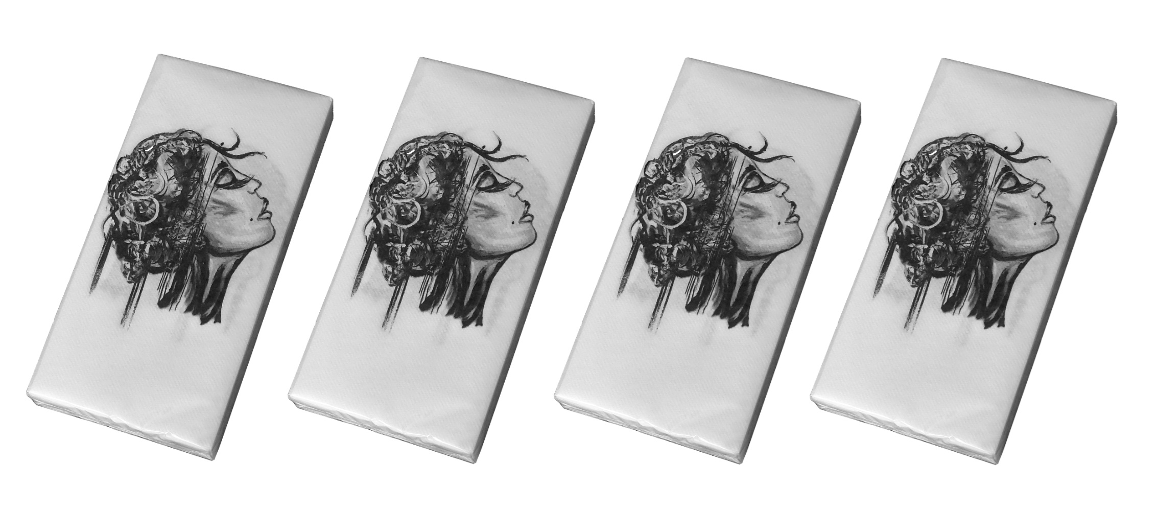 Servett 10x20 cm "Satisfaction BW" (4-pack)